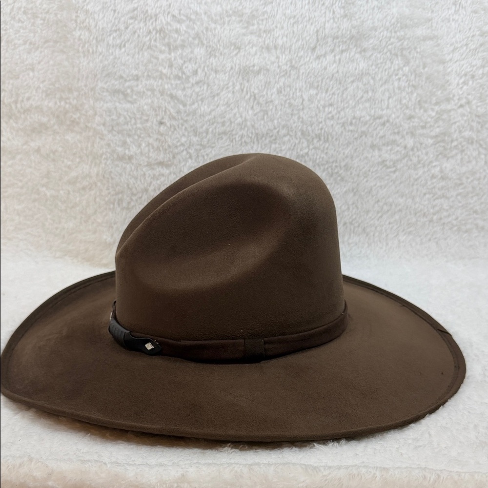 Hat Robavacas Wide Brim Felt Fedora Hat - Brown ( H044)